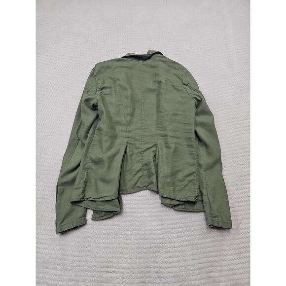 Free People Blazer Womens Small Linen Blend Military Style Lightweight Green - Picture 5 of 6